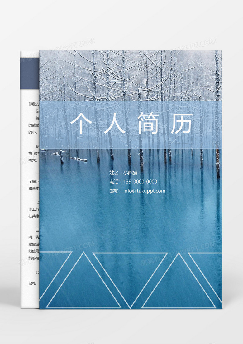 优雅雪景财务会计求职简历word素材 优雅雪景财务会计求职简历word素材